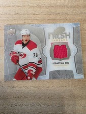 2016-17 UD Ice Fresh Threads Sebastian Aho FT-SA Jersey Rookie Card - Hurricanes. rookie card picture