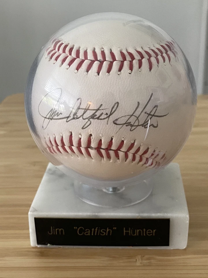 Бейсбольный мяч с автографом Jim Catfish Hunter - Изображение 4 из 4