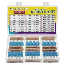 25 Values 2W Metal Film Resistor Kit from 1 Ohm to 1M Ohm 2 Watt 1% Resistors 