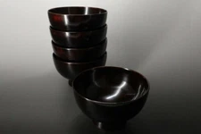 Owan Japanese soup bowl Echizen Lacquerware Lid Hotei Style Black TsuboTsubo