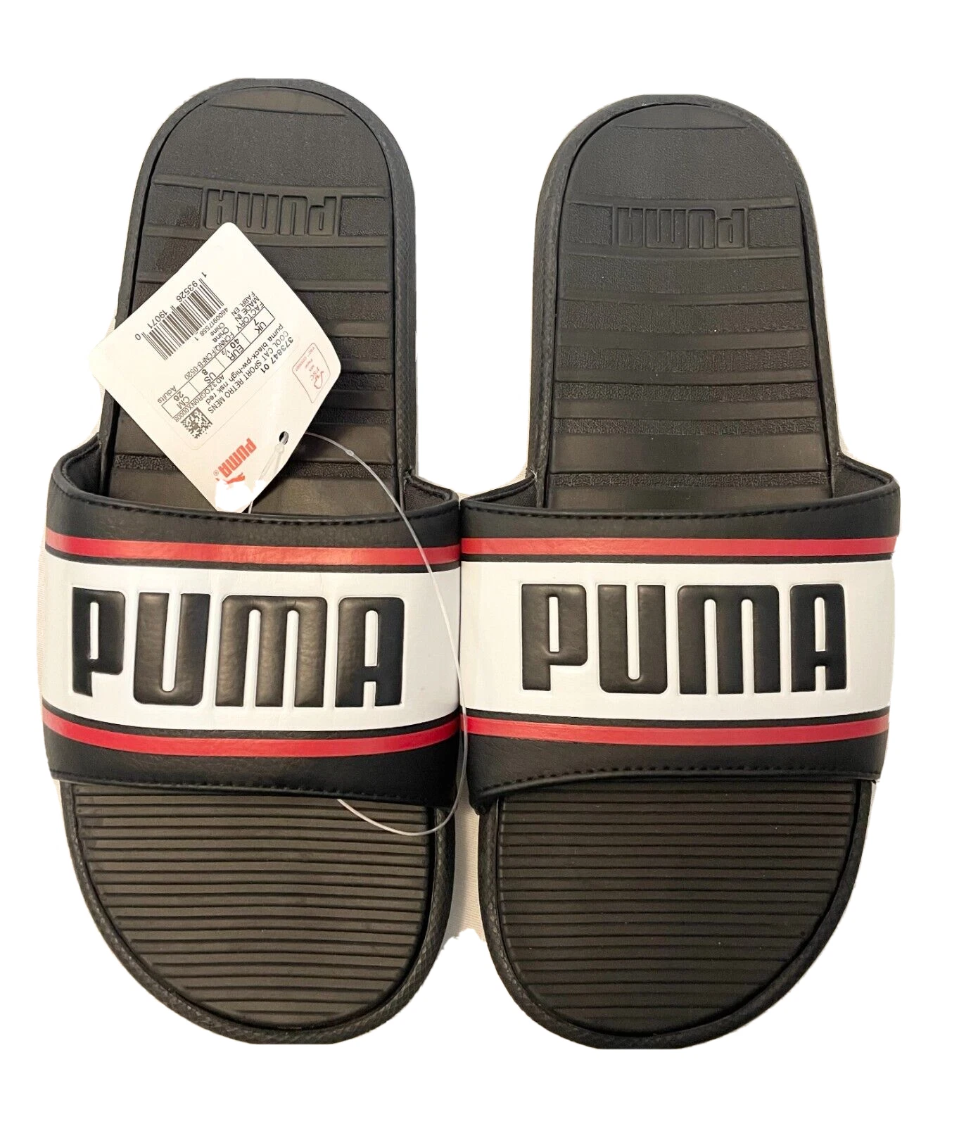 PUMA Slides Uomo 8 Cool Cat Sports Retro Slip On Nero con Rosso 373847 01