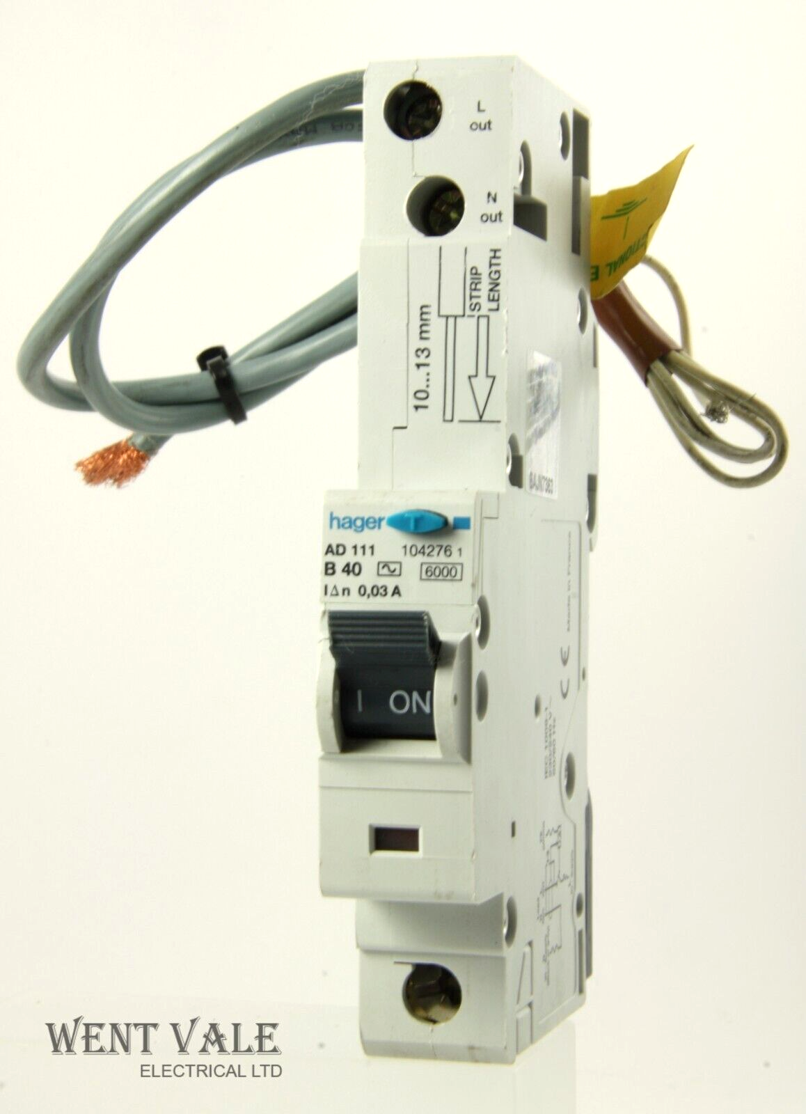 Hager AD111 - 40a 30mA Type B Single Pole Class AC RCBO Used