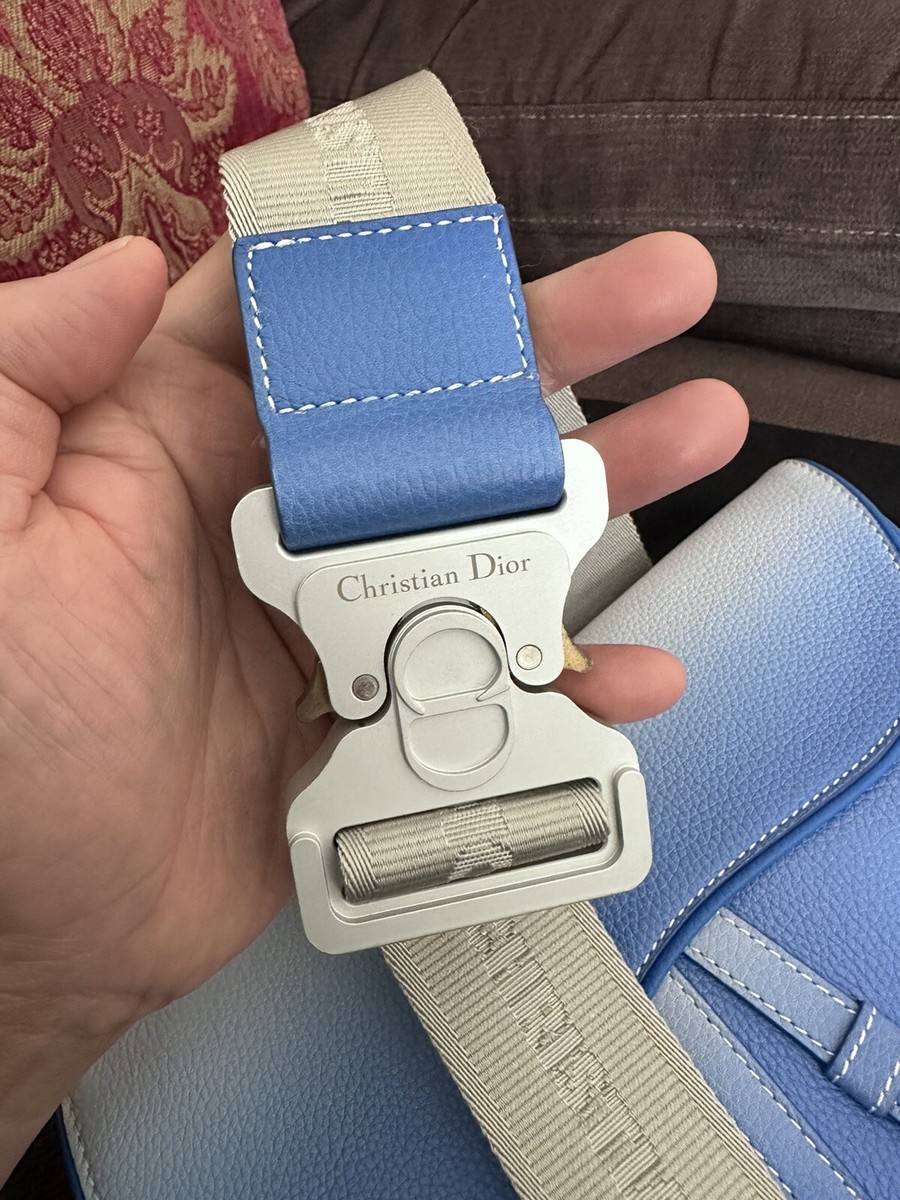 Dior x Daniel Arsham Gradient Blue Men's Saddle Bag Rare Find