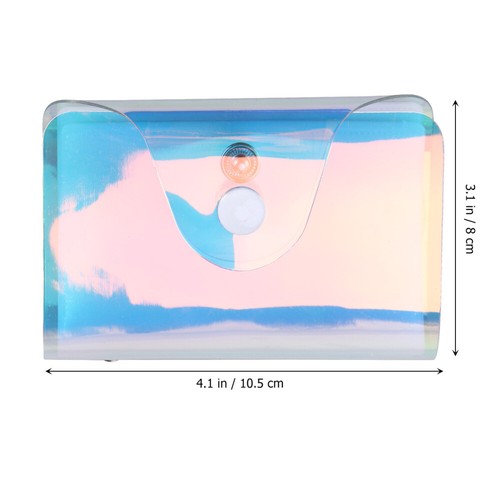Women Transparent Holder Bag Glitter Printing Multi-card Position Package Set - Picture 11 of 12