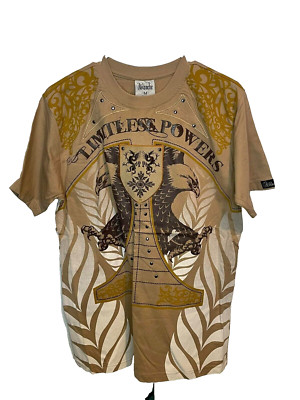 Vintage Ablanche T- Shirt Affliction Style 90s Y2K Men's Size M Khaki New/Tags