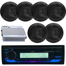 JVC KDT92MBS Single DIN Marine MotorSports Receiver, 6x 6.5" Speakers, 400W Amp