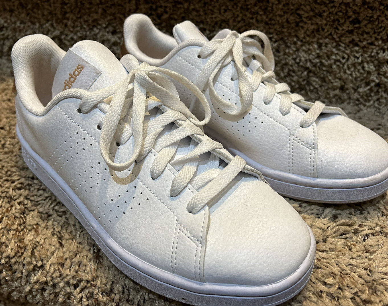 Adidas Womens Advantage White/Copper Metallic Tennis … Gem