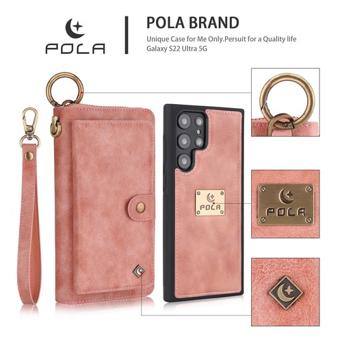 Pour Samsung Galaxy S24 S23 S22 S21 Etui Portefeuille Cuir Magnétique Amovible Fermeture Éclair - Photo 29 sur 46