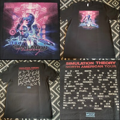 MUSE Simulation Theory 2019 Tour Alt-Rock Concert T-Shirt. XL (NV) Pre-owned