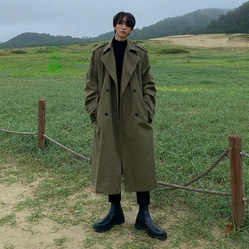 Men's Military Trench Coat Overcoat Windbreaker Overknee Men's Military Trench Coat Overcoat Windbreaker Overknee