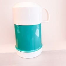 Vintage Thermos Insulated Food Jar, 10 oz., Green/Turquoise, Very Clean