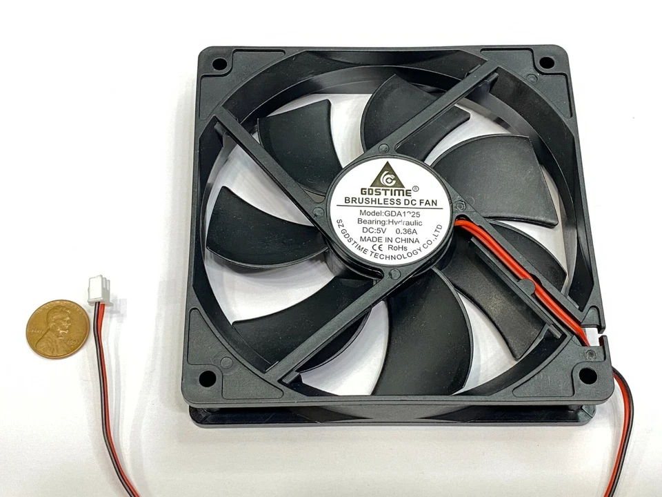 4 x GDSTIME 5V 2Pin 12cm 120mm x 25mm GDA 1225 Axial Exhaust Cooling Fan G16 - Image 2 of 2
