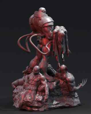 Apocalypse Defeats the X-Men Sculpture Statue Model KitUnpainted