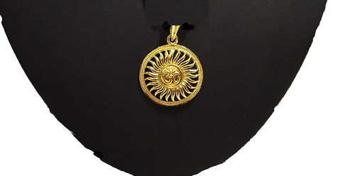 Om Surya Lord Sun Ohm Golden Locket in 