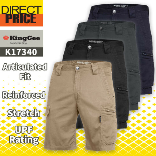 King Gee Tradie Work Shorts Narrow Fit Summer Cargo Light Weight K17340 NEW - Picture 1 of 7