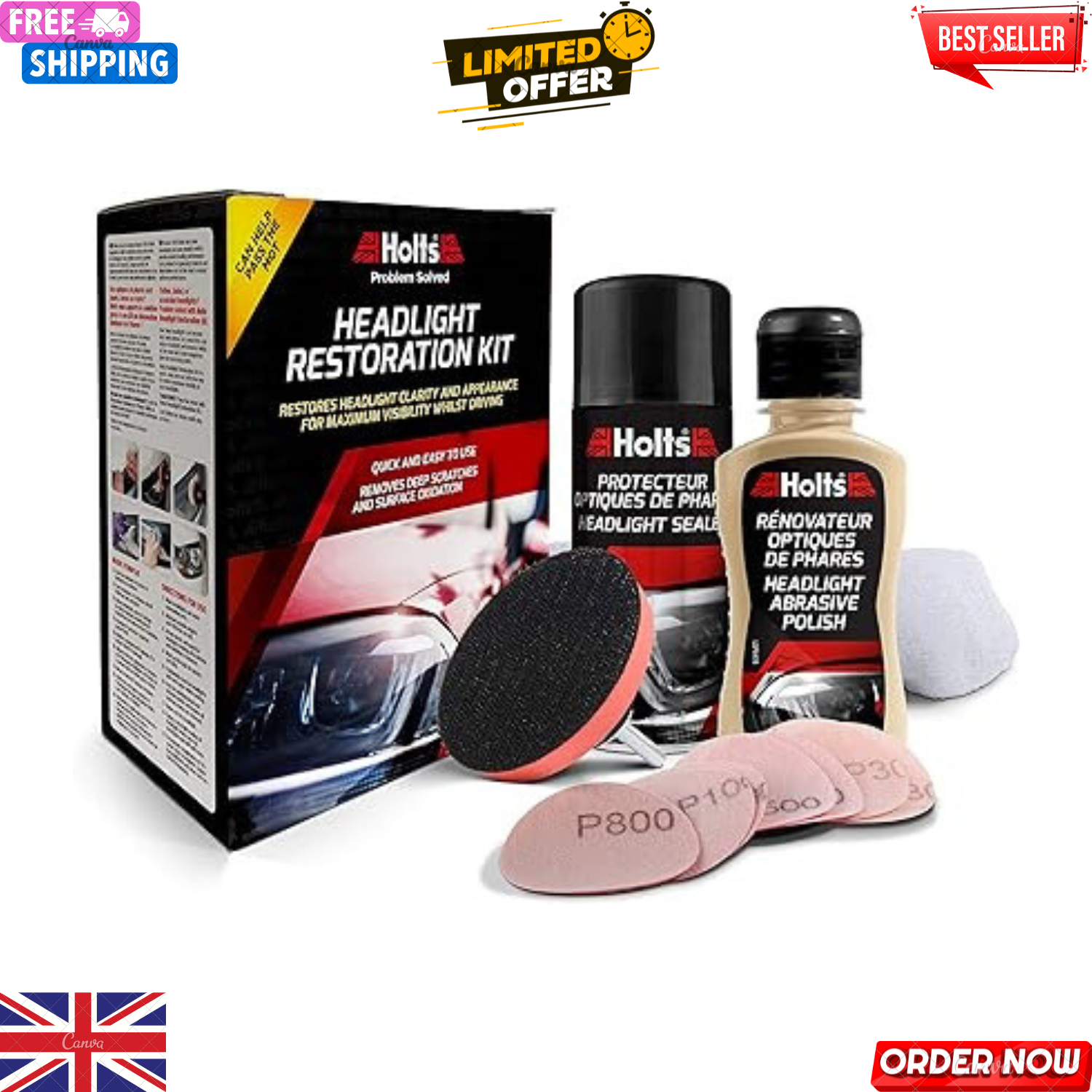 Headlight Restoration Kit other Restores original brightness Holts