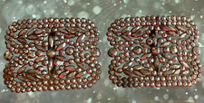 One PAIR of Antique Cut Steel SHOE BUCKLES Made in France ORNATE