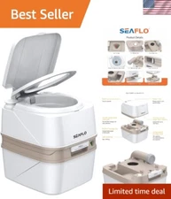 Lightweight 4.8 Gallon Travel Toilet - Detachable Tank and Easy Clean Design