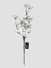 67cm White Artificial Snowball Branch - Festive Christmas Arrangement Display