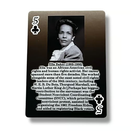 Single Swap Ella Baker Civil Rights Activist Playing Card Five of Clubs ...