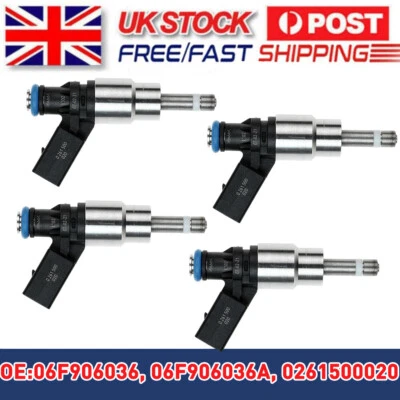 4PC Fuel Injectors 06F906036A For 05-09 Audi A3 A4 TT VW GTI EOS Jetta SEAT Golf - Image 1 of 4
