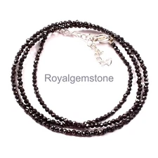 AAA Black Diamond Faceted Diamond Rondelle Beads, Black Diamond Beaded Necklace