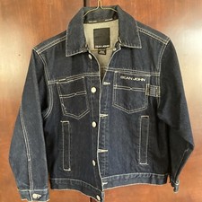 VTG Sean John Boys Denim Jean Jacket Size S 8/10 Dark Blue Button Front Pockets