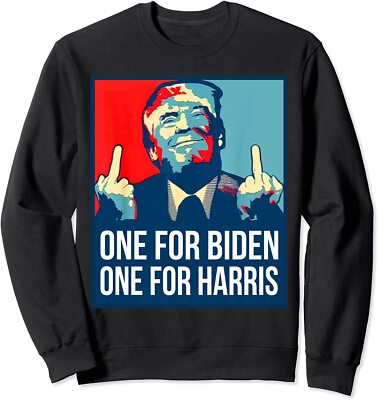 Trump Middle Finger Biden Harris America Republican Unisex Crewneck Sweatshirt
