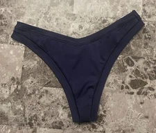 NWT VICTORIA'S SECRET PINK NAVY BLUE SMOOTH EVERYDAY STRETCH THONG PANTIES
