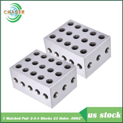 2-3-4 Blocks 23 Holes .0002''1 Matched Pair Ultra Precision Machinist Jig