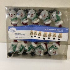 Merry Brite Snowman 10 Plastic Light Set String Moveable Legs 7.5 Ft In/outdoor