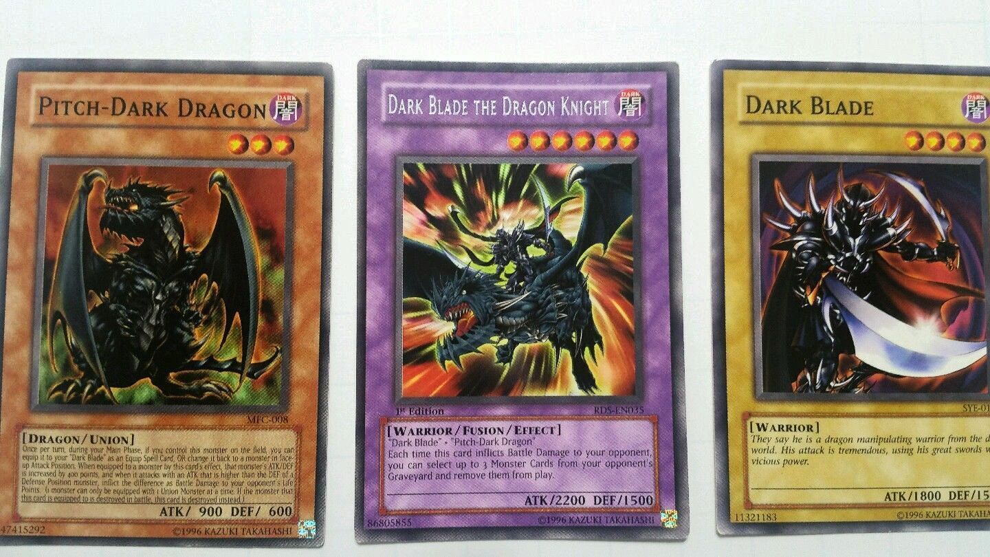 Dark Blade The Dragon Knight Rare Fusion + Dark Blade + Pitch Dark Dragon