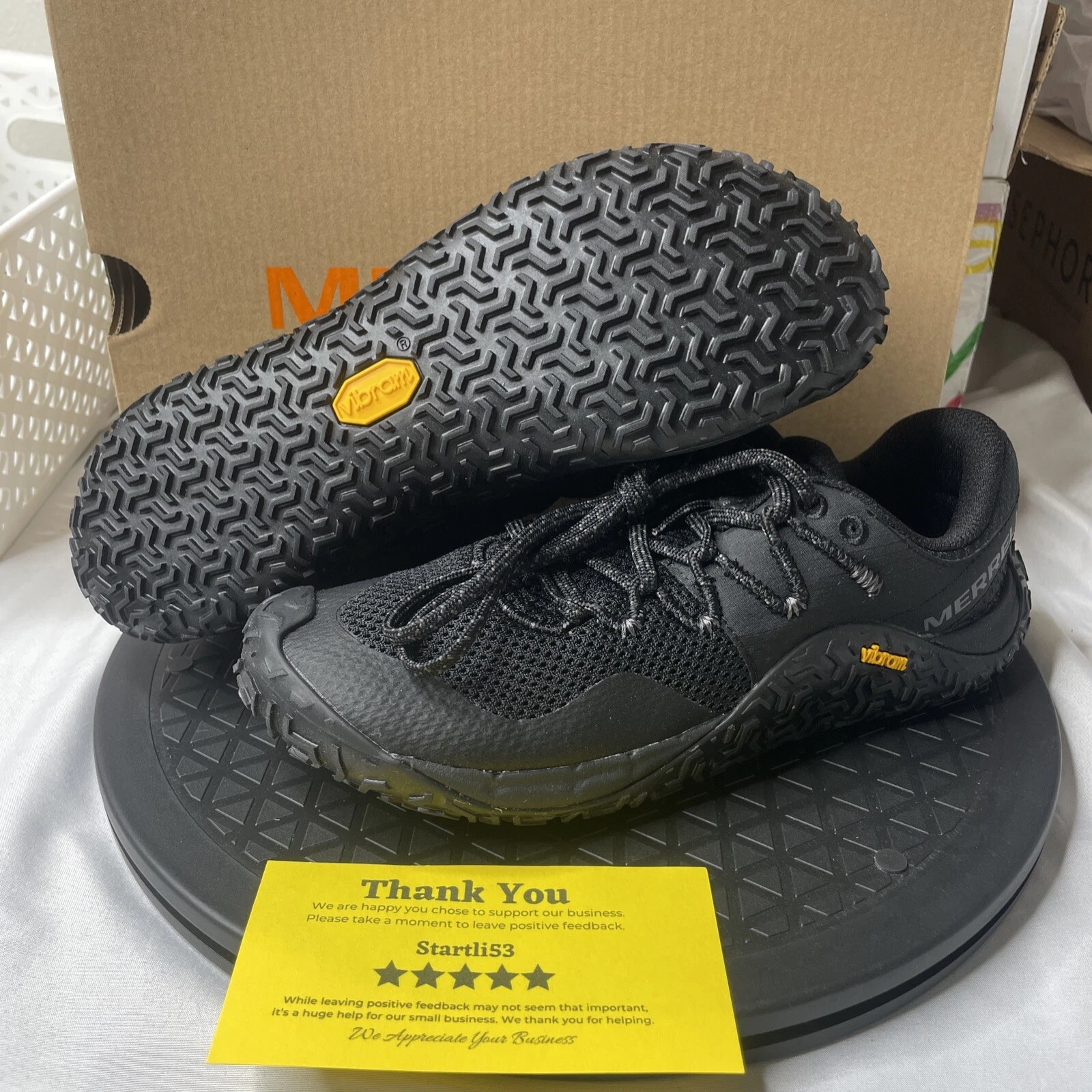 Merrell Women's Trail Glove 7 Black Black Size 6 Shoes New With Box