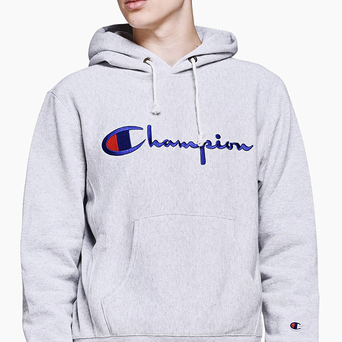 Champion Men's Reverse Weave Script Logo Hooded Sweatshirt Champion Men's Reverse Weave Script Logo Hooded Sweatshirt