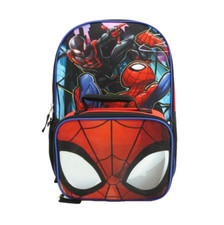 Marvel Spiderman Miles Morales Boy Bookbag Backpack Bag Lunch Box School Toy 16"