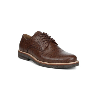 DONALD PLINER LANCE Walnut Croc Embossed Derby Shoes SZ 8 M NEW