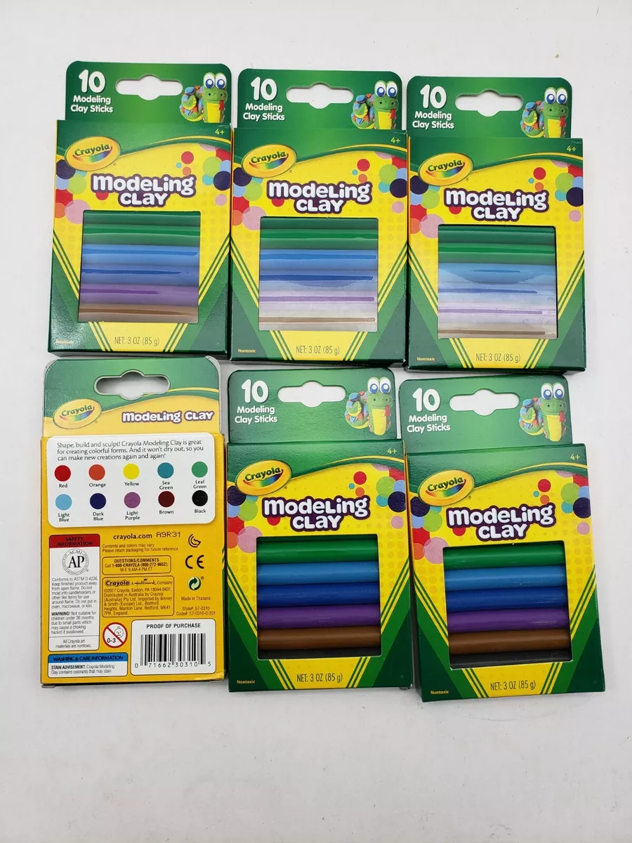 lot of 6 Crayola Modeling Clay 10 sticks of clay 3 oz pack