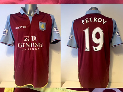 Aston Villa Petrov Shirt Macron Jersey M Football Soccer Vintage 2012 Bulgaria