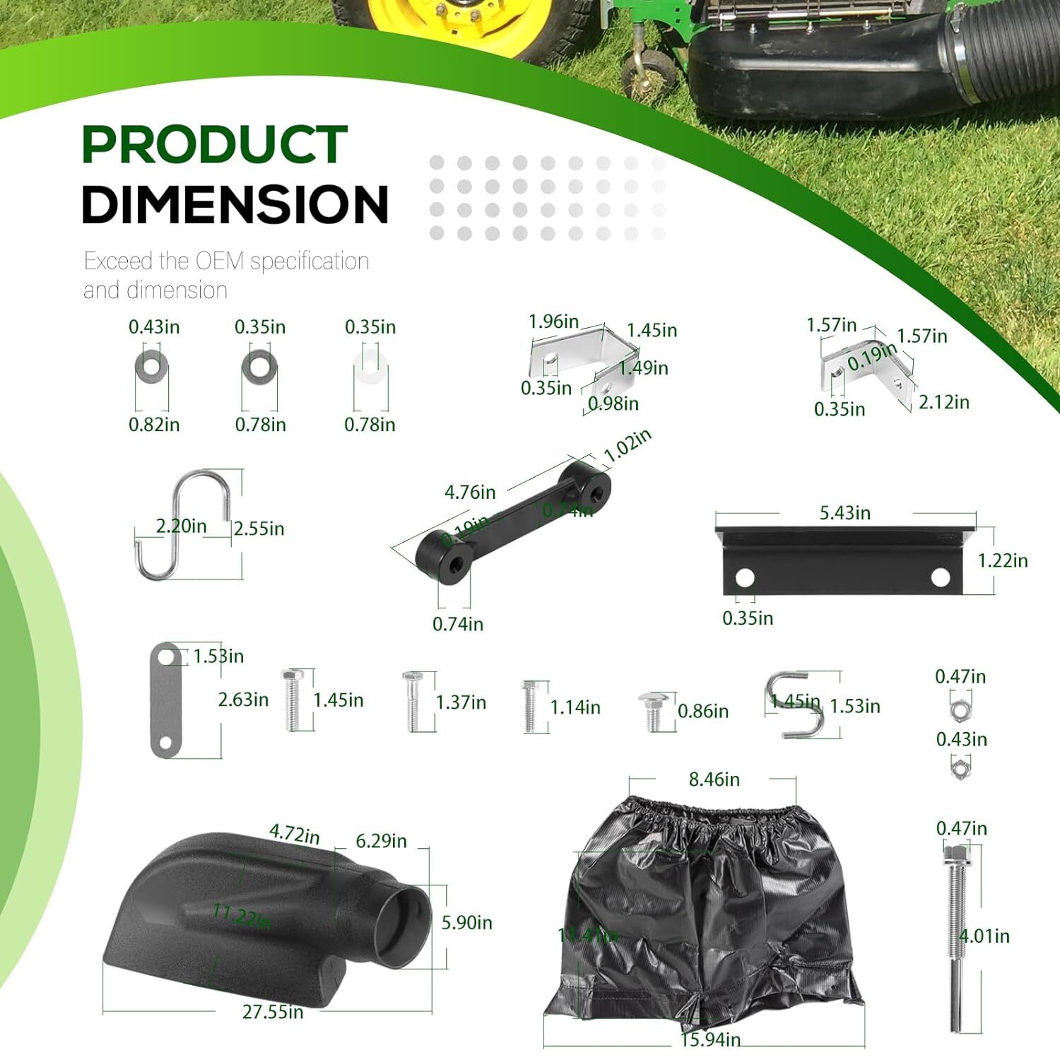 62468 Lawn Vacuum Deck Adapter Kit for AgriFab MowNVac Leaf Vacuum