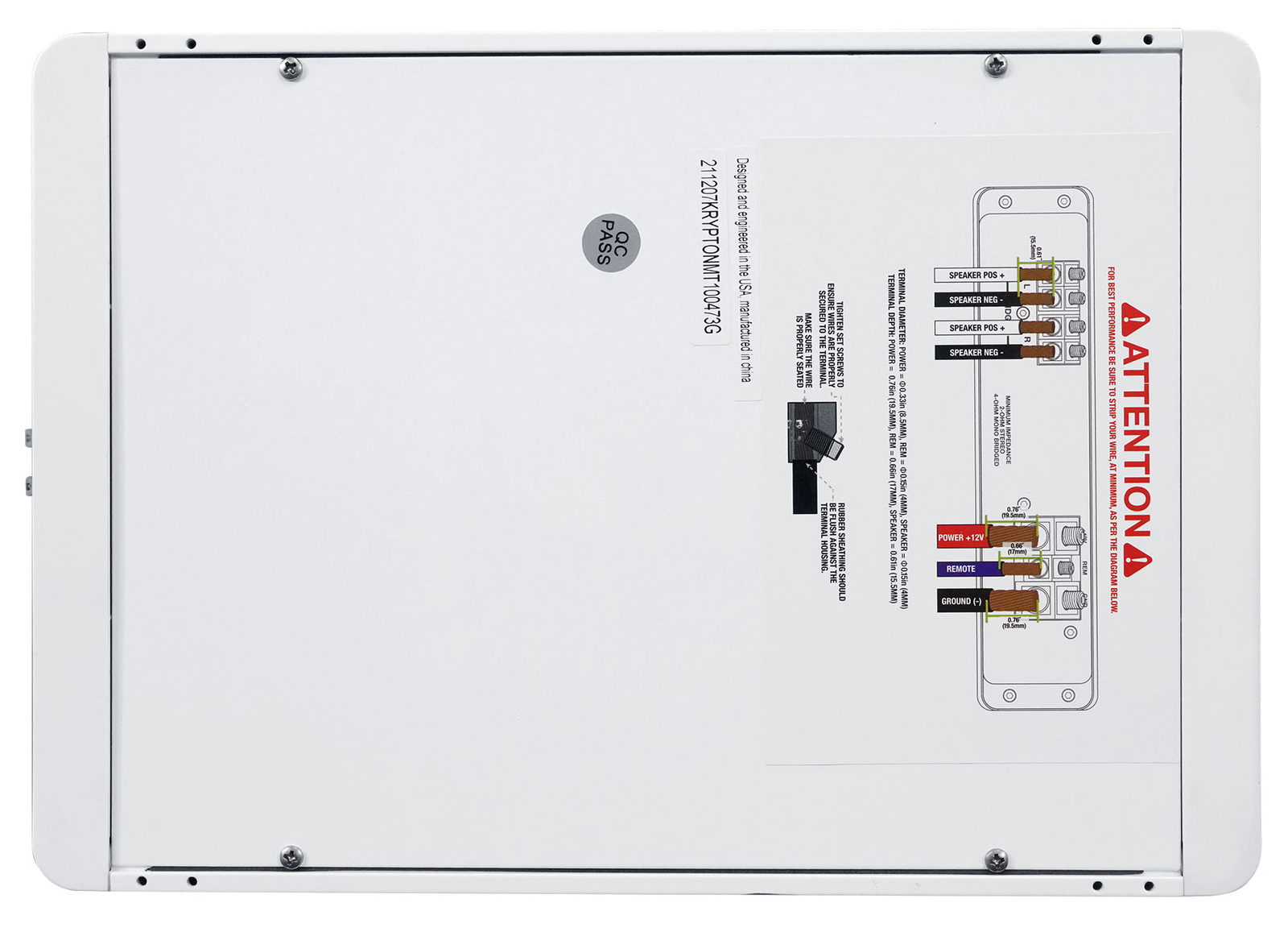 Rockville KRYPTON MT1 1600 Вт 2-канальный морскойлодочный усилитель с вольтметром