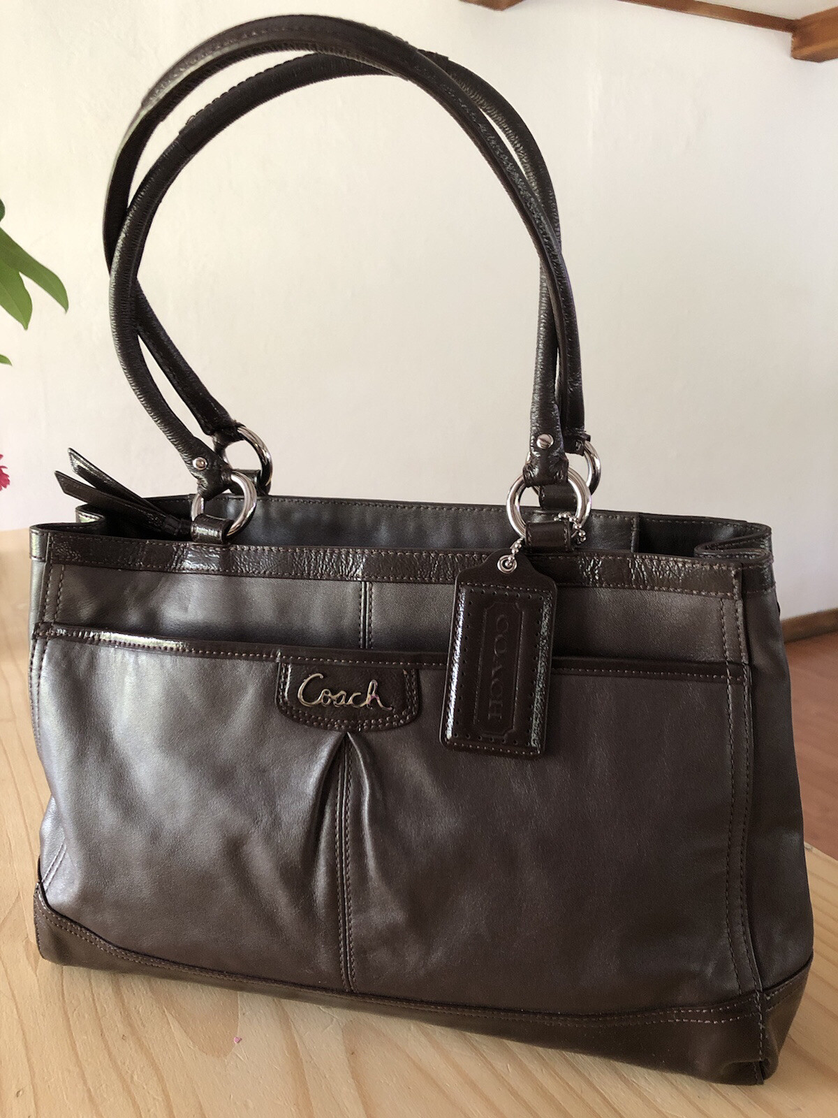 vintage coach brown leather shoulder bag Gem