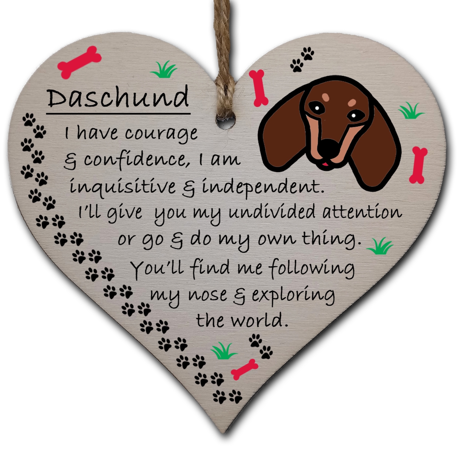 Handmade Wooden Hanging Heart Plaque Gift Perfect for Dog Lovers Pet Keepsake No