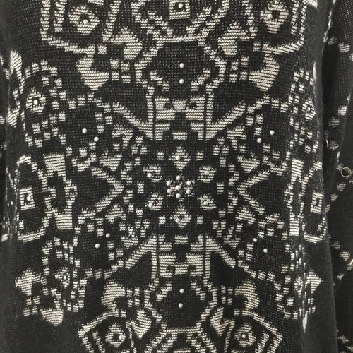 Desigual Women's Thick Gauge Sweater Top Size L Studded Metallic Mandala Argyle - 第 5/18 張圖片