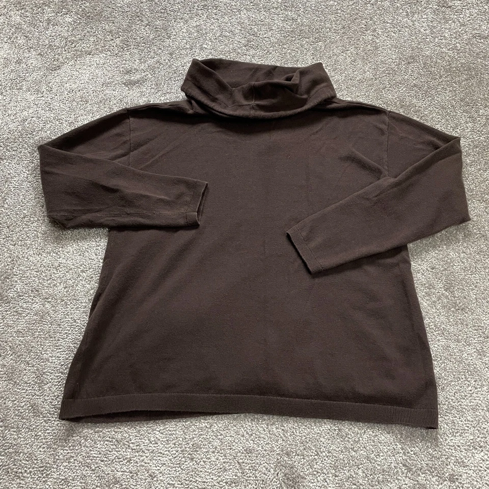 Suéter Westbound Para Mujer Grande Marrón Oscuro Cuello Tortuga Manga Larga Tejido Pullover Foto 2 de 4