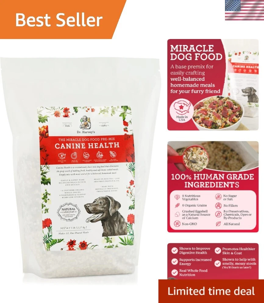 Miracle Dog Food Mix (5 lbs) for All Breeds – Organic & Human-Grade Nutrition