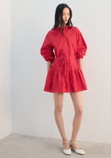 NWT mango Embroidered shirt dress