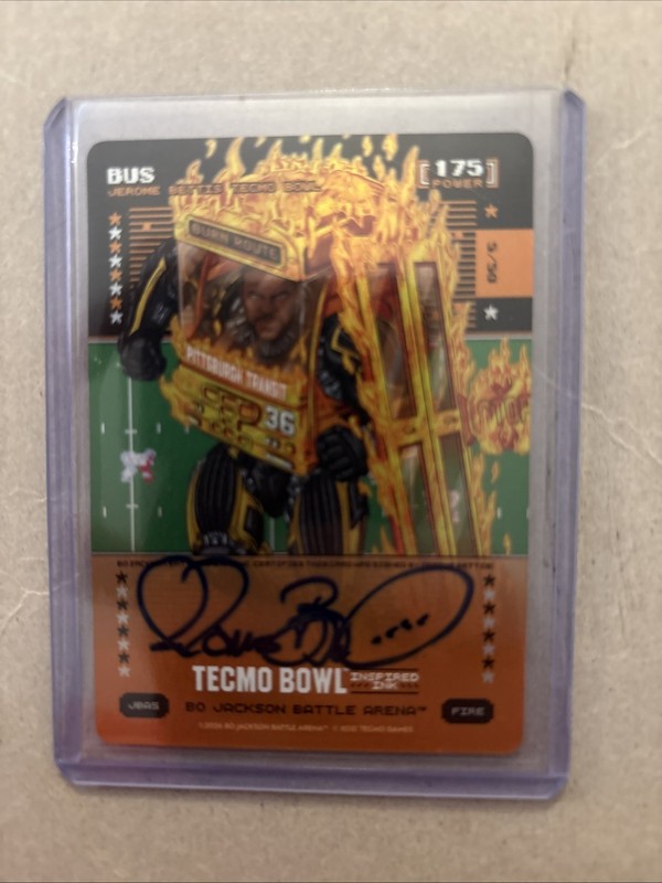Bo Jackson Battle Arena Tecmo Bowl Jerome Bettis Bus Auto 5/50 Autograph Fire