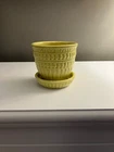 Vintage MCM McCoy Chartreuse Green Beaded Flower Pot