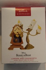 2023 HALLMARK KEEPSAKE ORNAMENT LUMIERE AND COGSWORTH BEAUTY AND THE BEAST NIB