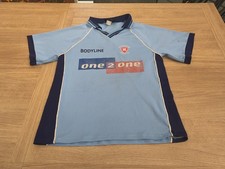 Vintage 2001/2002 Rotherham United Away Football Shirt 12-14 Yrs Blue Bodyline